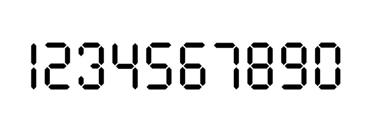 digital number set calculator numbers vector image