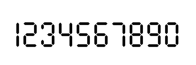 Digital number set calculator numbers vector