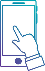 hand user with smartphone device isolated icon vector image