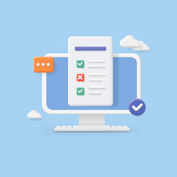 Online Survey Result with Checkbox vector image