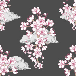 Seamless pattern with sakura vector