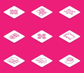 set line processor gamepad virtual reality vector image