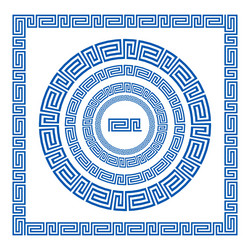 set of brushes to create greek meander patterns vector image