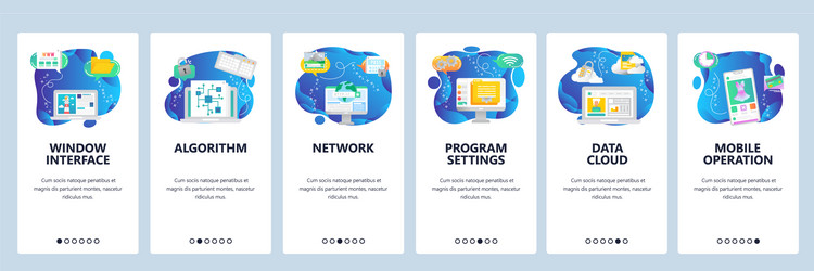 website and mobile app onboarding screens vector