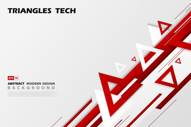 abstract gradient red triangles tech overlap vector image