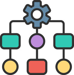 algorithm outline filled icon vector image