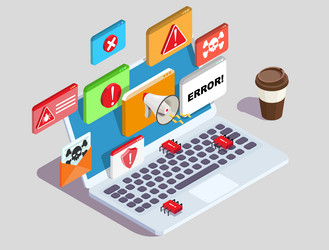 Computer Error & System Alert vector image