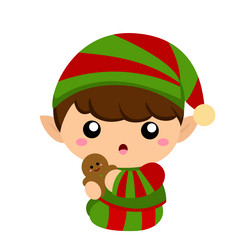 Cute christmas elf clipart vector