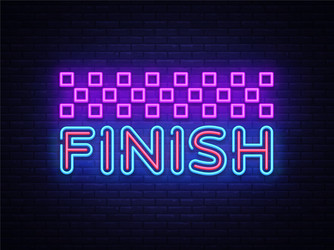 Start finish neon sign design Royalty Free Vector Image