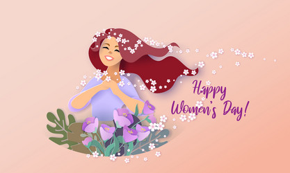 Happy Women's Day Card Vector Image