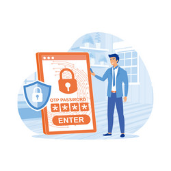 otp one-time password for secure transaction vector image