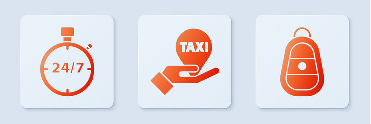 set hand on map pointer with taxi stopwatch 24 vector image