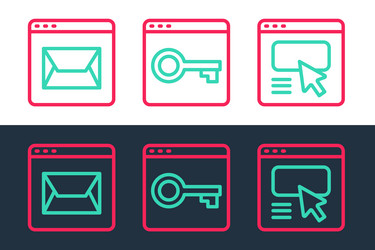 set line ui or ux design website and mail vector image