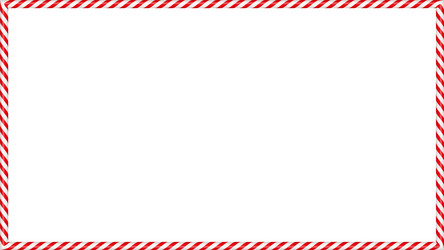 Christmas candy cane rectangle frame with red vector