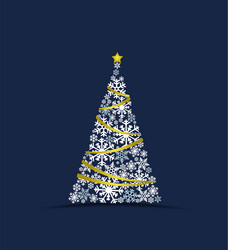 Christmas tree made with golden sparkles Vector Image