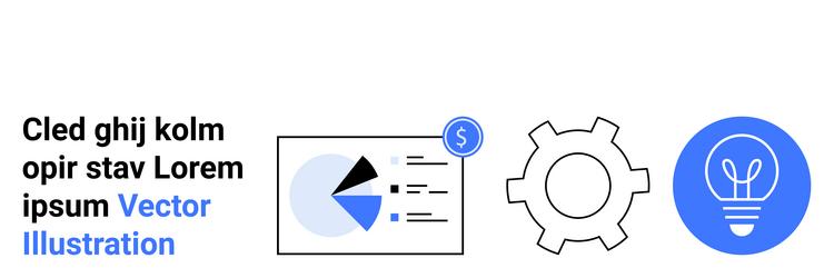 data analysis report with pie chart gear icon vector image