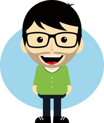 geek cartoon nerd character vector image