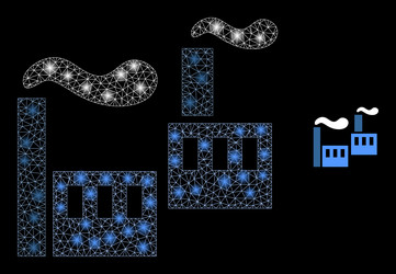 mesh net industrial factory with light vector image
