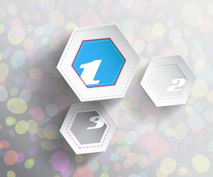 tree hexagon paper objects with place for your vector image