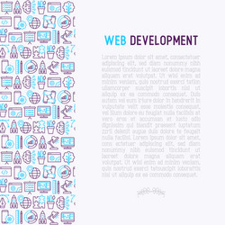 web development concept with thin line icons vector image