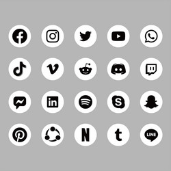 20 Stylish Social Media Icons such as text. discord. blogger and caffeine  icons. Clean and professional 18713900 Vector Art at Vecteezy