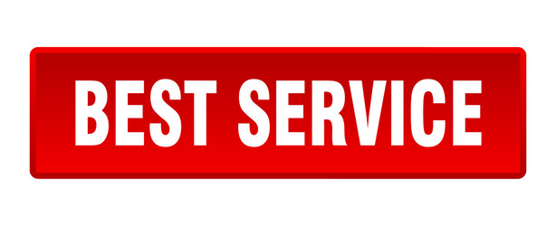 best service button square red push vector image