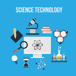 Flat design concept science and technology vector