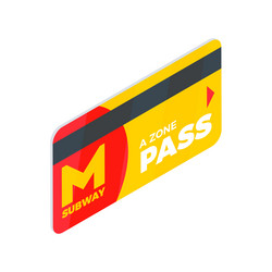 Metro pass card composition vector