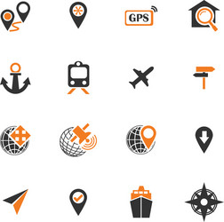 Navigation Icon Set - Map & Location vector image