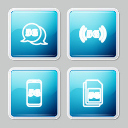 set line 5g network mobile with and sim card vector image
