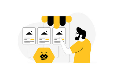 user interacts with chatbot powered by ai agents vector image