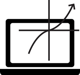 computer and graph chart icon vector image