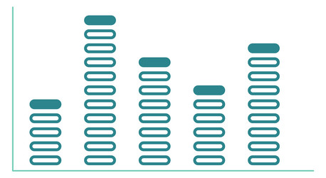 data visualisation template stacked column chart vector image