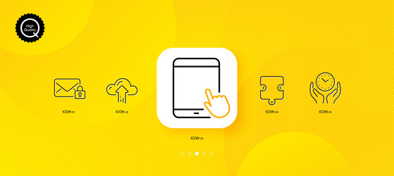 puzzle safe time and secure mail minimal line vector image