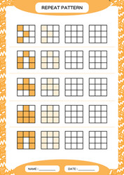 repeat orange pattern cube grid with squares vector image