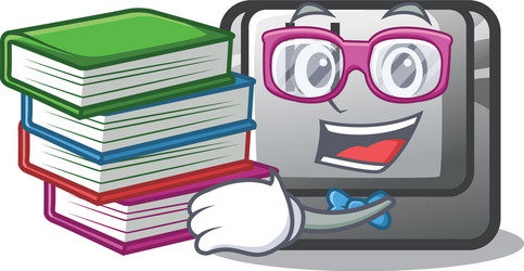 Student with book button h on a character vector