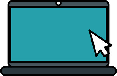 computer laptop with arrow pointer vector image