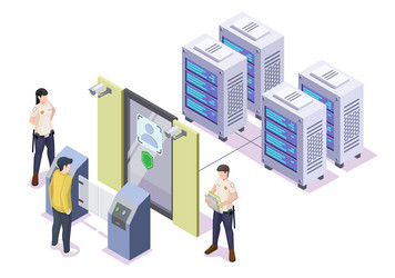 Face Recognition Access Control System vector image