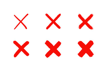 Checkbox check mark cross set handwritten Vector Image