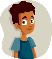 happy smiling african teen boy vector