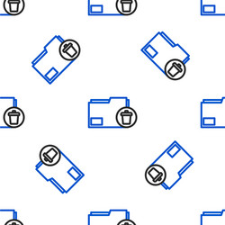 line delete folder icon isolated seamless pattern vector image