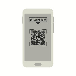 qr code on smartphone screen handheld vector image