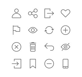 set of interface and related icons vector