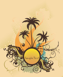 summer background with palm trees vector