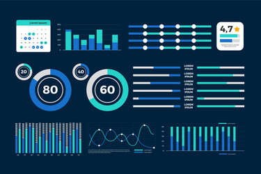 dashboard element template pack vector image