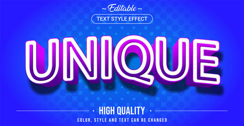 editable text style effect - unique theme vector image
