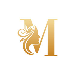 initial m face beauty logo design templates Vector Image