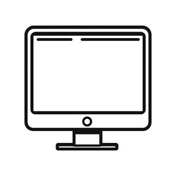 isolated monitor outline icon in minimalist style vector image