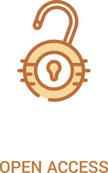 open access concept 2 colored icon simple line vector image