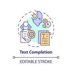 text completion multi color concept icon vector image